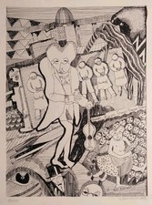 Tuschezeichnung "Revue" von