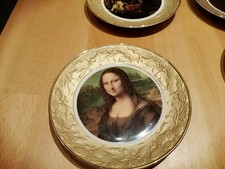 4  Wandteller mit Goldrand Krautheim Selb  Durchmesser  Mona Lisa, Rembrandt