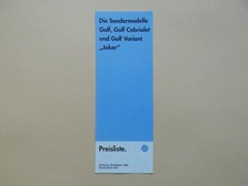 Prospekt / Preisliste - VW
