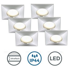 6 Einbaustrahler 230V dimmbar ultra-flach Einbau-Spots Lampen Deckenleuchten SET