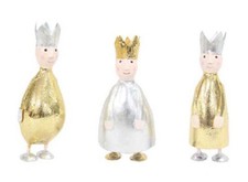 putzige kleine Dekofigur König Metall mit silberner oder goldener Krone 