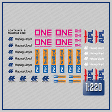 Waterslide Decal 1:220 SPUR Z  -  Container Eisenbahn Modellbahn See - Set B