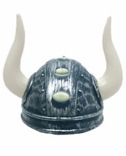 Wikingerhelm für Erwachsene grau mit lange Hörner Nordmann-Helm Karneval KK