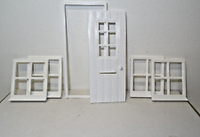 Modellbau  Haustür set mit 4 Fenstern  Spur G Maßstab 1:22,5 Modelleisenbahn