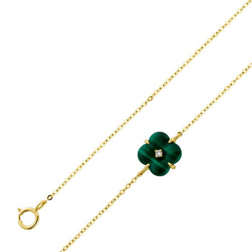 Malachit armband kleeblatt - malachit,