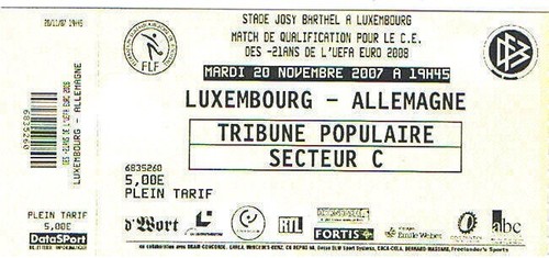 Ticket luxemburg u21 - -, v