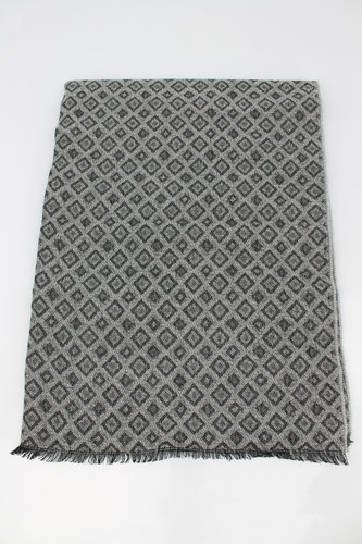 Wollschal geweb jacquard grau - wollschal,