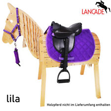 L-Sport Sattel für kleines Holzpferd mit Halfter+Strick lila