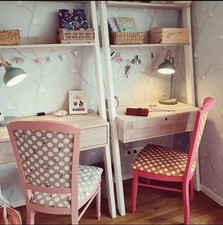 2 Gleiche Schreibtische Kinderschreibtisch mit REGALAUFSATZ Leiter Tisch Holz