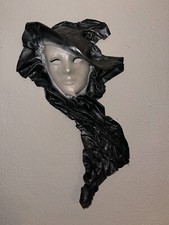 Lederbild, Reliefbild,3D Bild ,aus Leder, Maske, Dame  ca. 47cm. x27cm