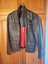 Superdry Lederjacke,  schwarz, XL