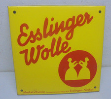 Emailschild  Esslinger Wolle