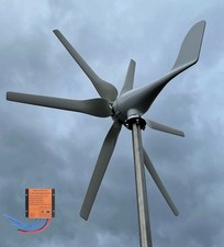 1000W 6 Klinge Windkraftanlage 12V 24V 48V Windgenerator Windrad mit Laderegler