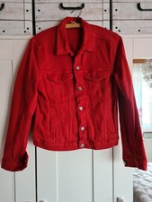 H&M Jeansjacke Damen rot Gr
