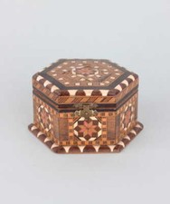 Vintage Schmuckkästchen mit Einlegearbeiten Marokko Schmuckschatulle