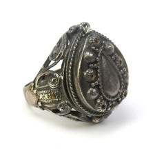 VINTAGE GIFTRING 925 Sterling Silber Sammlerstück Silver Poison Ring RG52