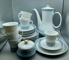 Eschenbach Bavaria Germany blauer Rand Blümchen Kaffeeservice 20 Teile Vintage