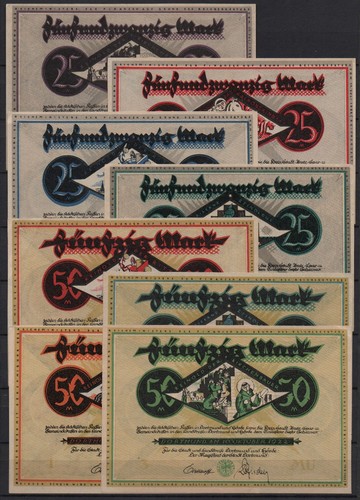 34372 8 x - notgeld, dortmund