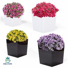 Blumenkübel Hochglanz Eckig Blumentopf Einsatz Übertopf Weiß Schwarz 4 Größen
