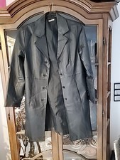 Nappa Leder Mantel Gr. 42  schwarz fällt Kleiner  aus wie Neu