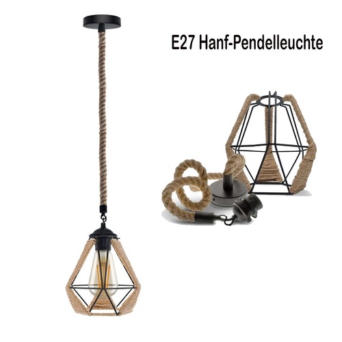 E27 rustikales hanfkabel - e27, hanfkabel-set