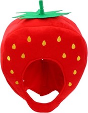 NUOBESTY Erdbeere Kostüm Mütze Plüsch Hut, Früchte Kopfbedeckung... 