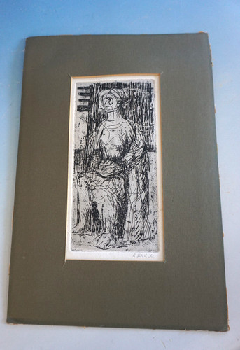 Vintage radierung figur - radierung, die