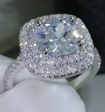 Damen Ringe,Silber,Diamant(Labor) Mit Weissgold Überzogen ,neu