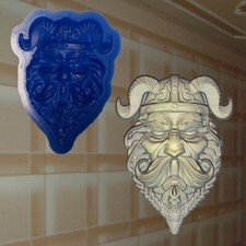 Gießform Verzierung Silikonkautschuk Gips Relief Ornament Hörner Wikinger (389)