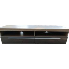 TV Board Unterschrank Fernsehtisch Holz Eiche Braun Hochglanz