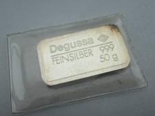 Silberbarren 50 Gramm Degussa