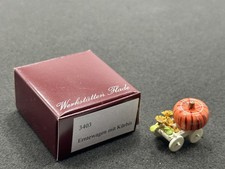 Erzgebirge Flade Figur Erntewagen mit Kürbis 2 x 2,5 cm - Top Zustand