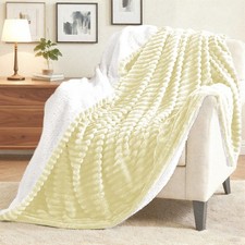 Wärmende Flanell-Sherpa-Decke Kuscheldecke Wohndecke Tagesdecke Sofadecke