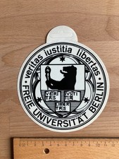 Aufkleber Sticker Freie Universität Berlin unbenutzt rund alt ca. 11,7 cm H