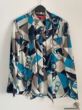Laura Biagiotti Donna Bluse Seide Schluppe Größe 42 blau/bunt neu und ungetragen