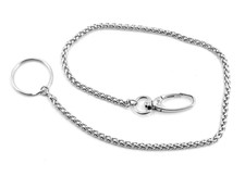 Edelstahl 4 mm Fuchsschwanzkette  Schlüsselkette Biker Messerkette  Hosenkette