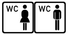 WC Tür Aufkleber- Wandtattoo