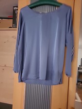 Damen Oberteil Bluse Oui Gr. M Gebraucht Blau Lange Ärmel 