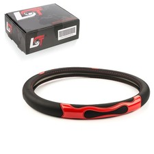 Lenkradbezug Hülle Lenkradschoner Ø 38x9 cm 15x3,5 Zoll schwarz rot für OPEL PKW