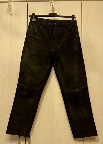 Schwarze lederhose - schwarze, (bikerhose)