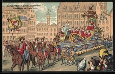 Künstler-AK Köln, Prunkwagen der kleine Rath, Kölner Karneval 1911 