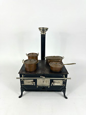 Antiker Puppenherd F. & R. Fischer Ofen Kupfer Töpfe Puppen Küche Herd Alt
