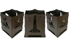 Feuerkorb Leuchtturm Segelboot 50cm Stahl steckbar Feuertonne maritim