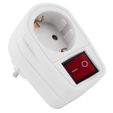 Steckdosenadapter McPower mit Schalter, 230V/3500W, 2-poliger AN/AUS Schalter