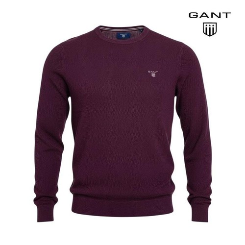 Men gant sweater burgundy - sweater,