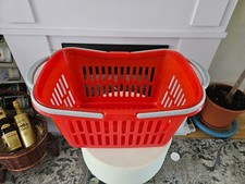 Althea für Twillie Wäschekorb Einkaufskorb Henkelkorb - Rot/Grau - 48,5x29x24 cm