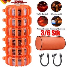 3/6Stück LED Warnblinkleuchte Pannenleuchte Unfalllicht rotierend Warnleuchte