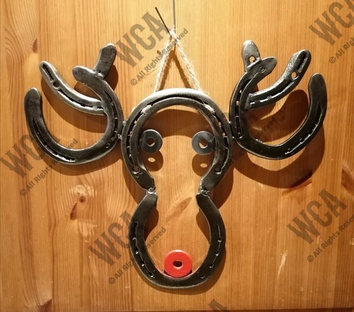 Elch aus hufeisen metall - elch,