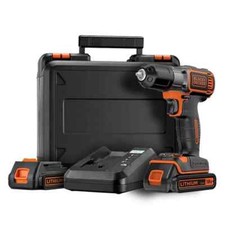BLACK+DECKER 18V.ASD18KB Akku-Bohrschrauber "AUTOSENSE INKL.2x Akkus+Zubehör,Box