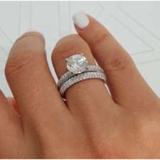 Ehering Set 14K Weißgold 4 Kt